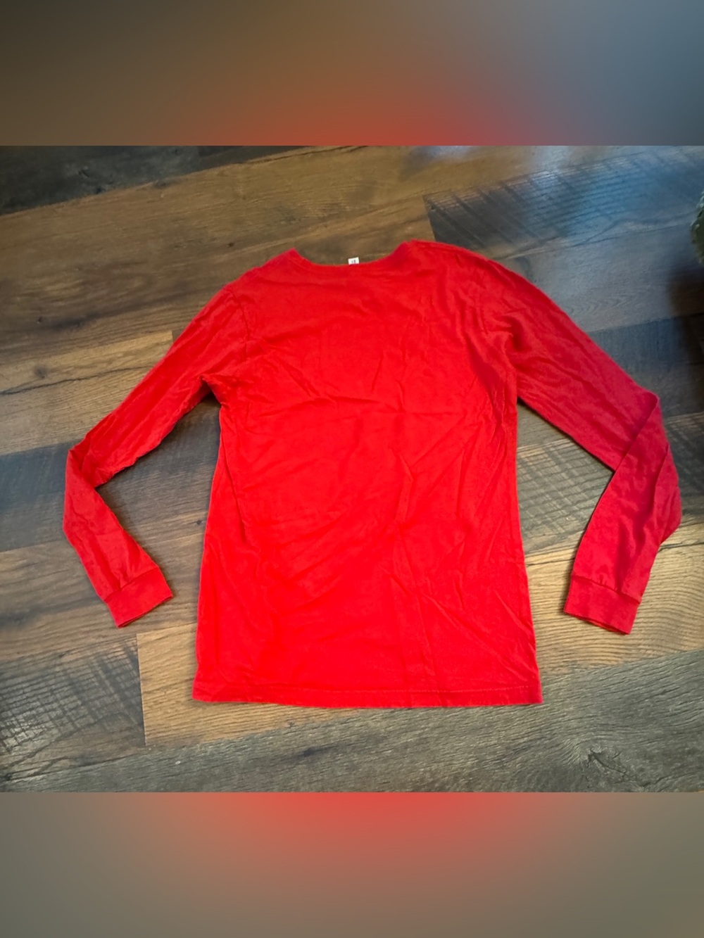 Never Worn Women's Red Long Sleeve Christmas Trees Graphic Tee - Picture 7 of 7